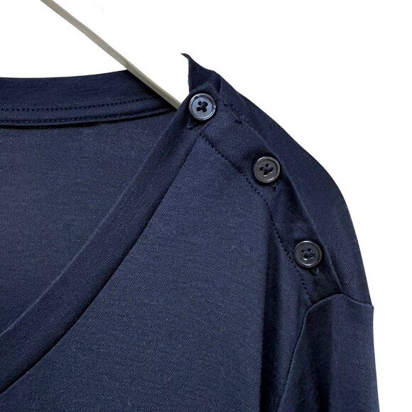 Talbots Womens Top Plus Size 2X Navy Blue Tee Preppy Supima Cotton Modal Tee NWT - Picture 7 of 10